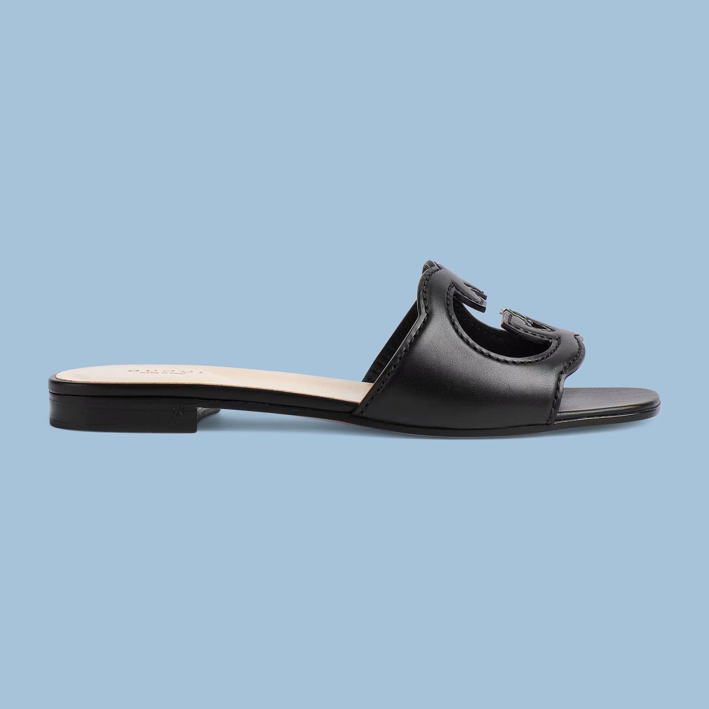 Women's Interlocking G cut-out slide sandal Black